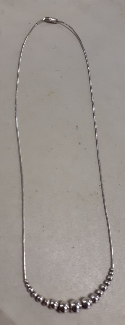 sterling mid century atomic ball necklace 17 1/2" (1 of 3)