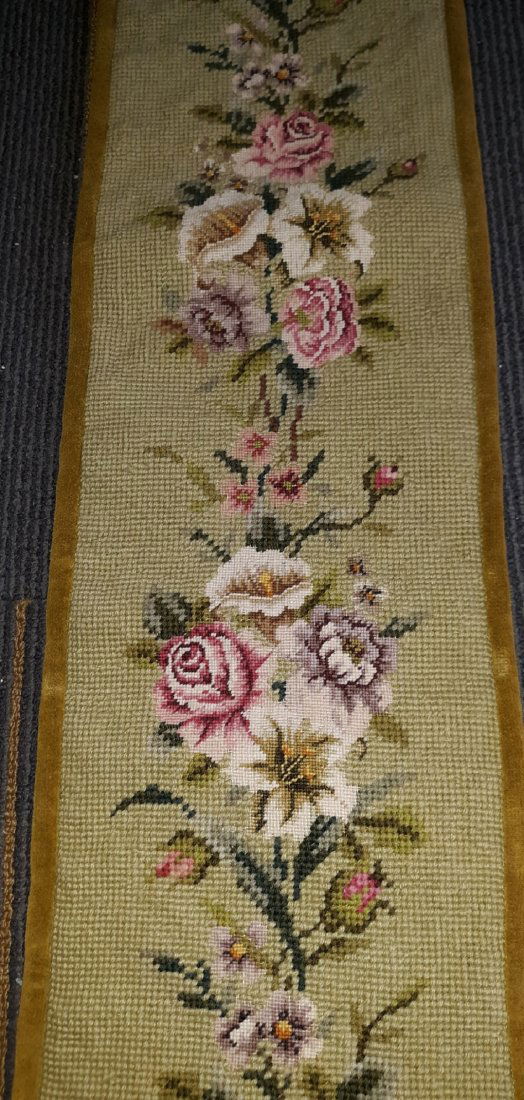 vtg needlepoint tapestry butlers pull style 47" (1 of 4)