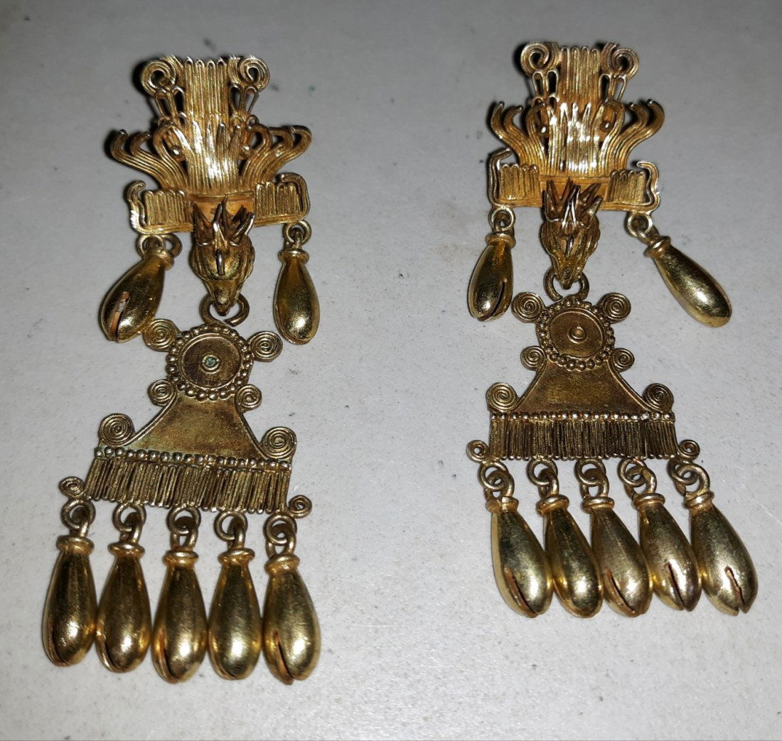 rare french designer pauline trigere mod earrings (1 of 5)