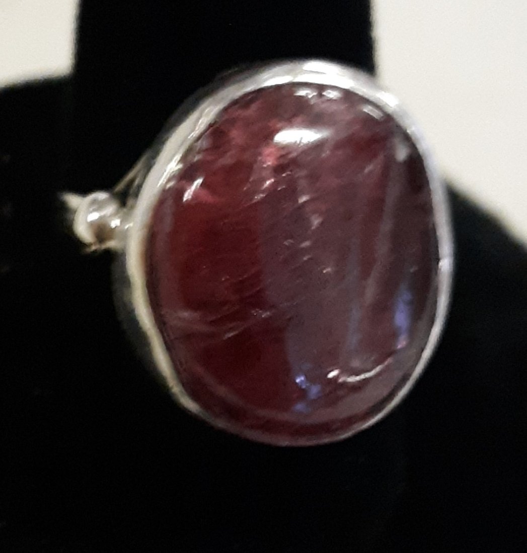 sterling & red vandinite? ring sz 6 3/4 (1 of 3)