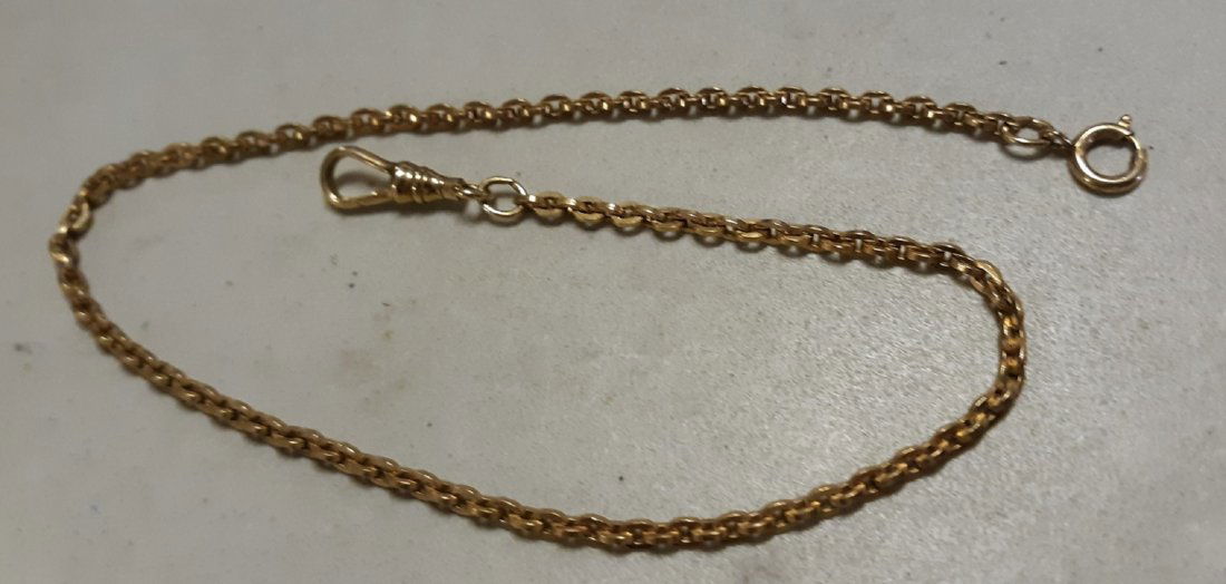 antique gold pocket watch chain 14" (1 of 3)