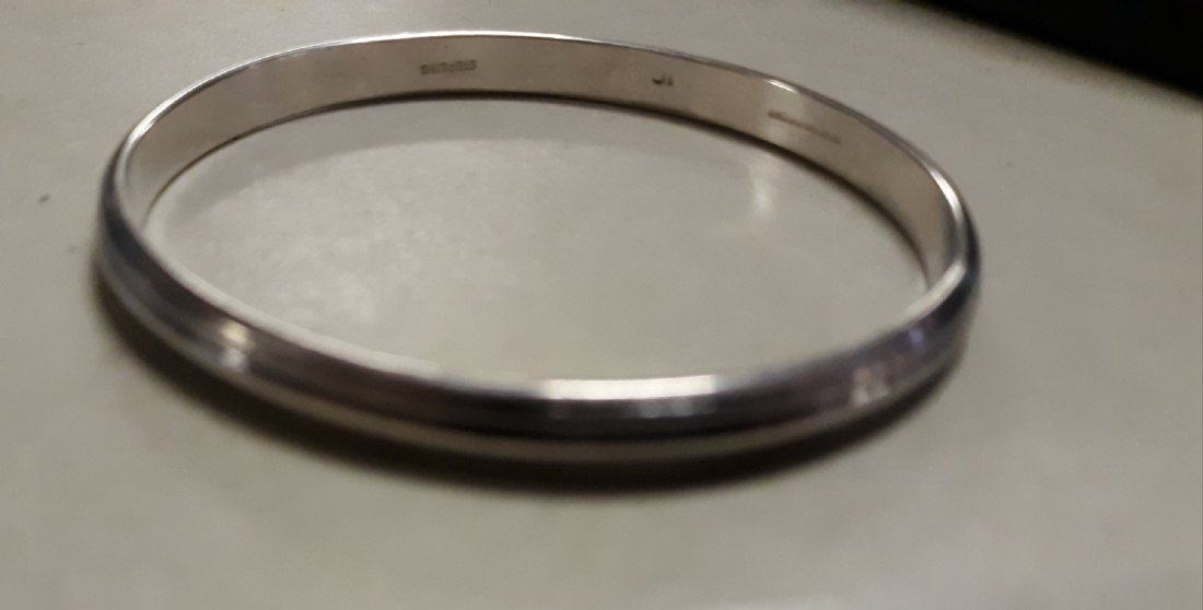 estate sterling bangle bracelet hand wrought! (1 of 3)