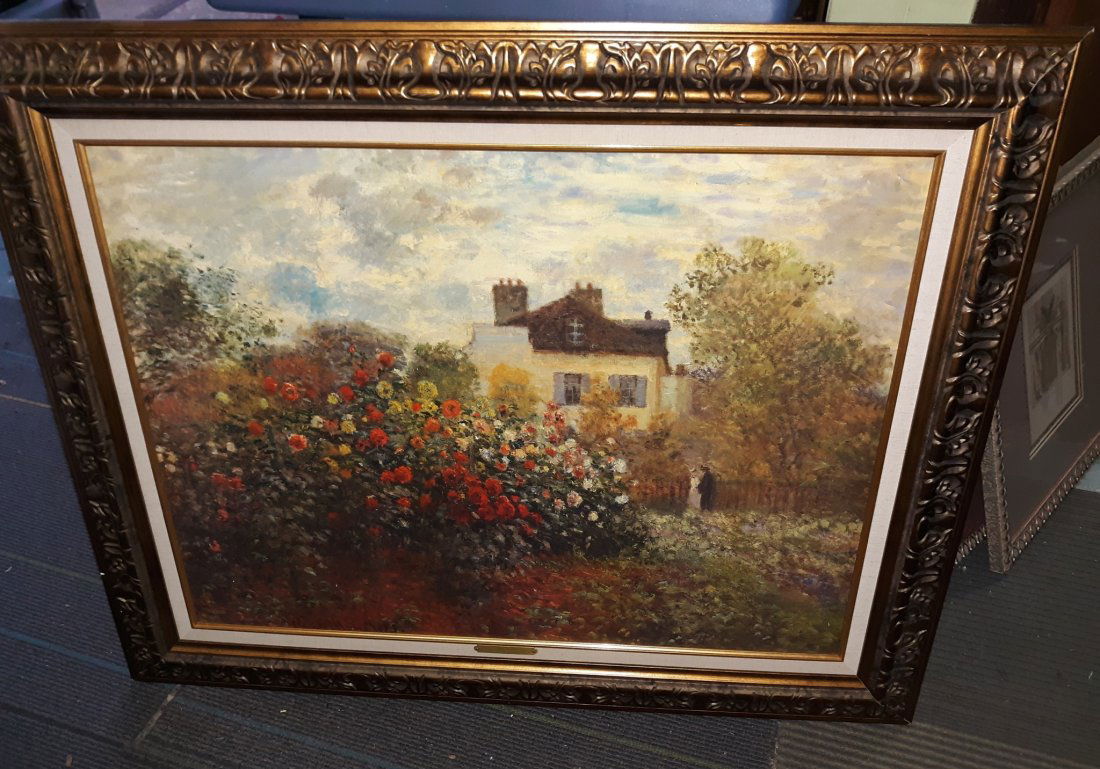 claude monet's garden at argentevil litho on board (1 of 4)