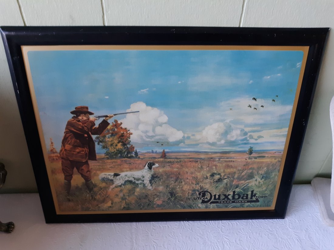 vintage 50's Duxbak Hunting litho sign advertising (1 of 4)