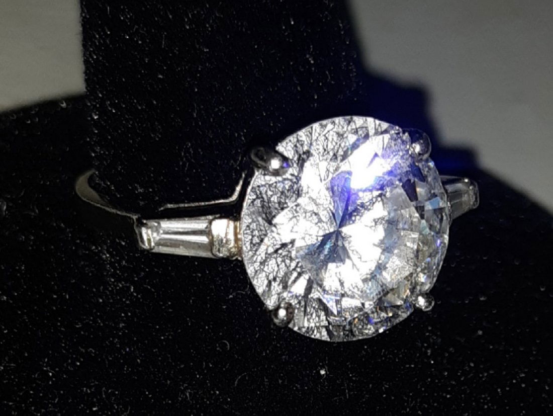 stunning sterling & CZ ring 5+ carat jewelry (1 of 3)