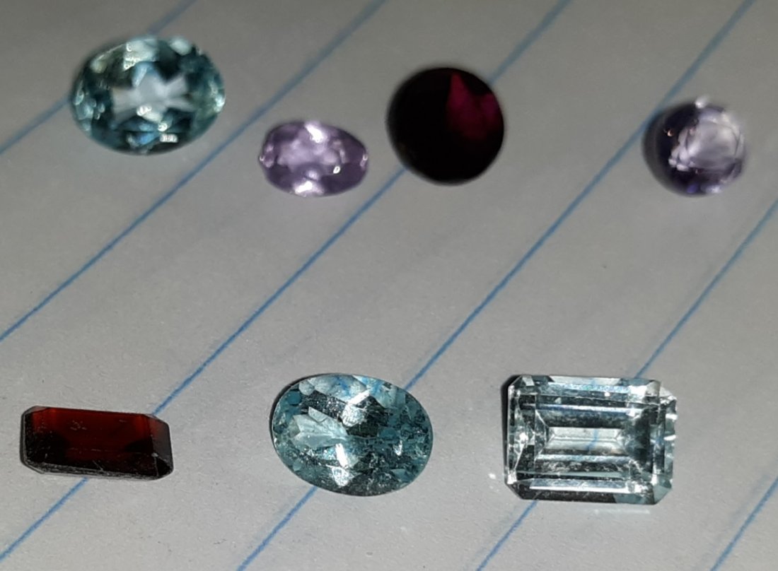 estate lot of gemstones topaz, amethyst, garnet (1 of 2)