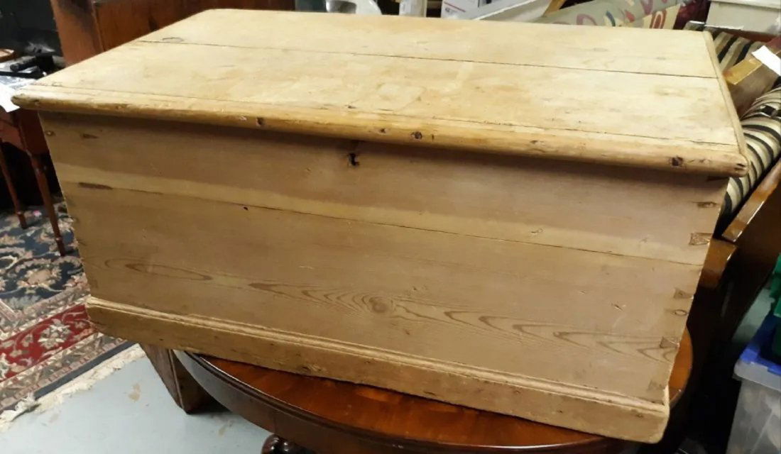 19th C Seaman's Chest pine w/int drawers (1 of 6)