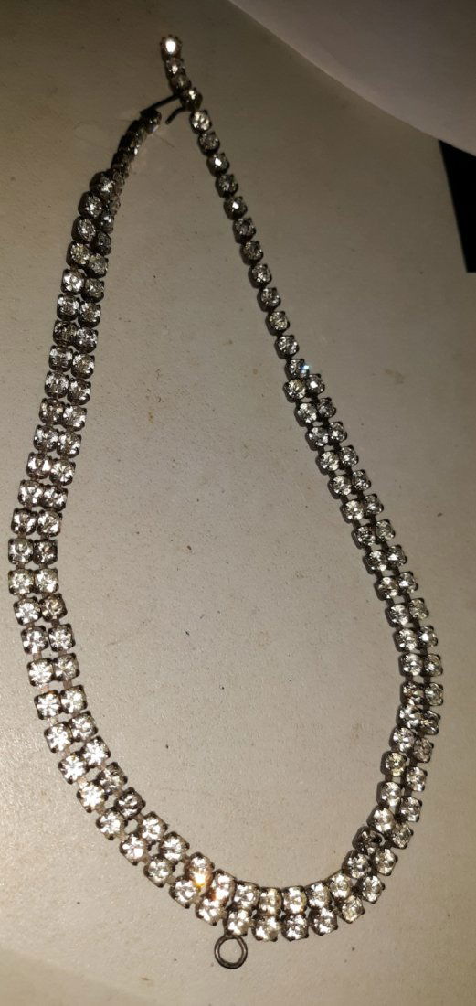 vtg rhinestone necklace 16" jewelry (1 of 2)