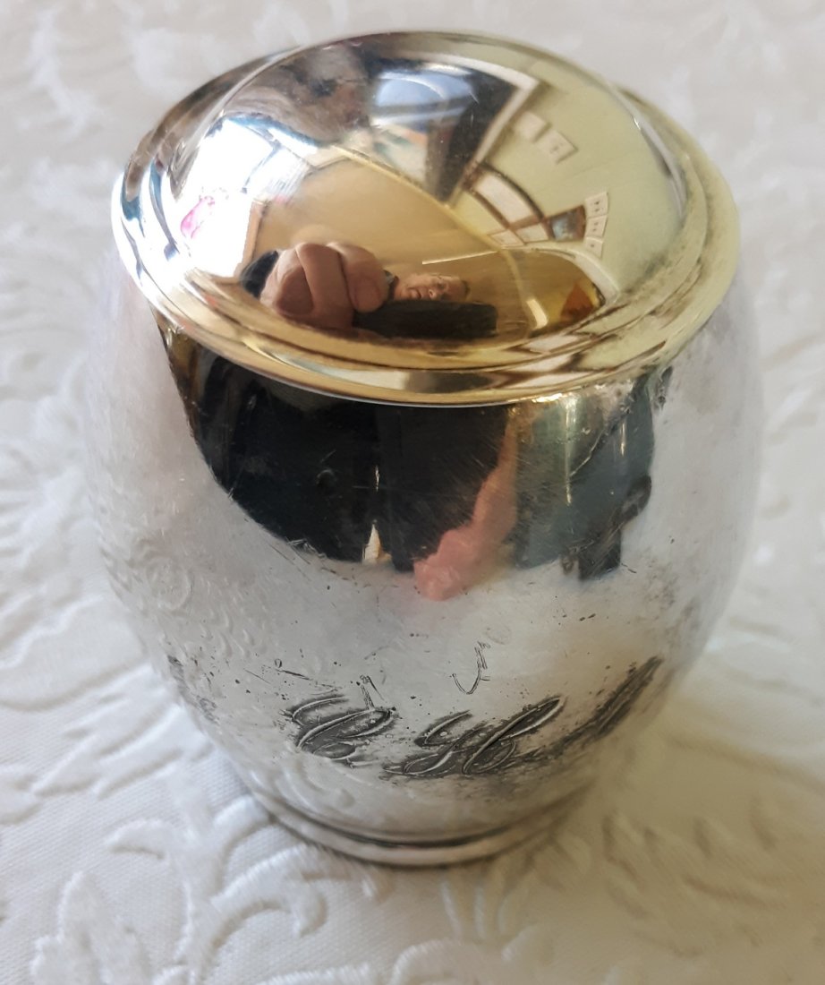 antique silver snuff or tobacco jar box lidded! (1 of 5)