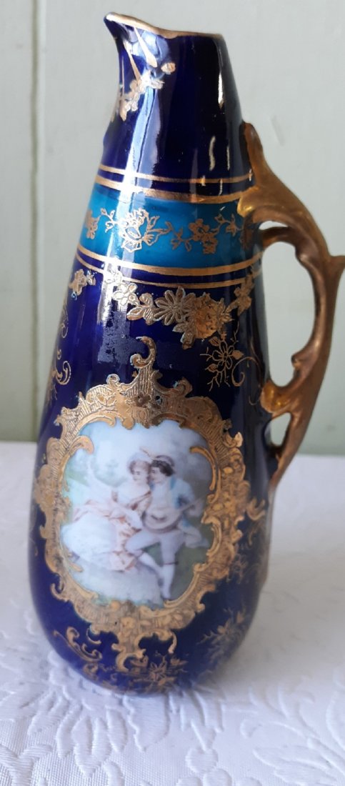 Rare RS Suhl Prussia mini figural courting vase (1 of 4)