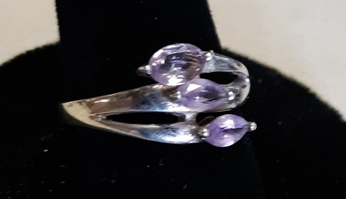 mid century sterling & amethyst ring jewelry artist (1 of 2)