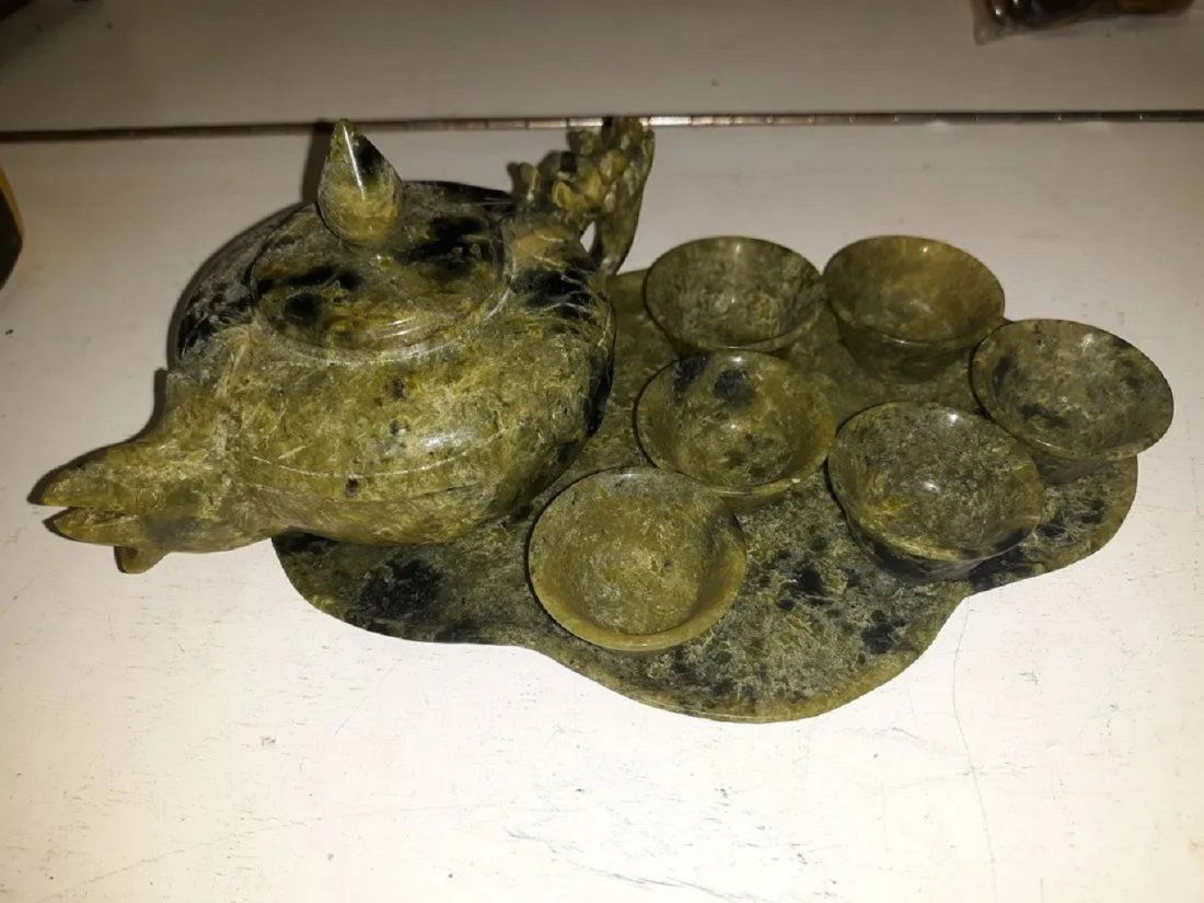 vintage jade tea set mini w/tray (1 of 3)