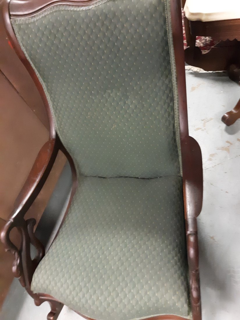 antique walnut gooseneck rocker solid beautiful (1 of 5)