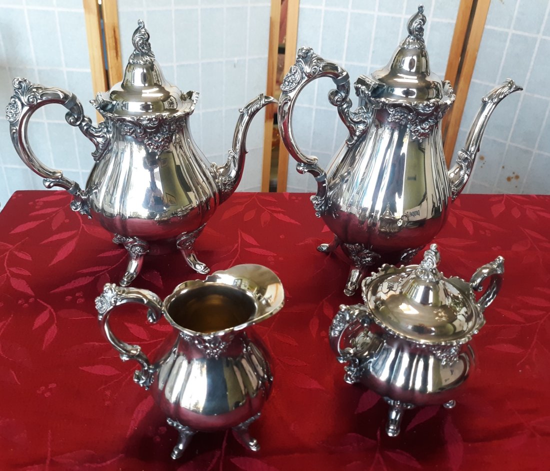 vtg Wallace Baroque Silver plated Tea set Beauty! (1 of 5)
