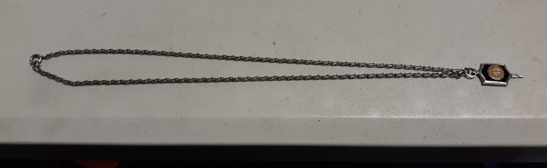 sterling university of va necklace 18" vtg jewelry: nice vtg sterling Virginia University charm on a rare box design 18" chain see pics looks like gold or gold filled center too!