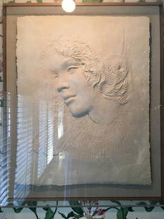 Frank Gallo artist  "Angela Cast Paper Sculpture 1981 32 in" 1981: Frank Gallo artist "Angela Cast Paper Sculpture 1981 32 in" 1981 Edition : From the edition of 102/ 200custom acrylic frame over $1K 32" cast paper sculpture by Frank Gallo listed artist, "Angela" 102