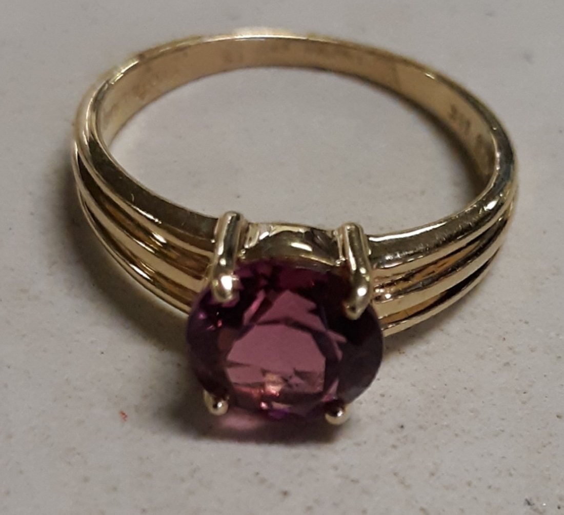 stunning 14K yellow gold ring w/ pink tourmaline (1 of 3)