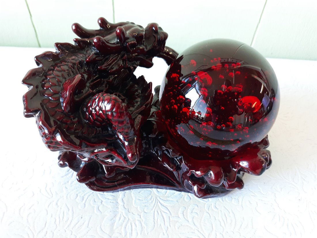 vtg dragon cinnabar / glass controlled bubble orb (1 of 4)