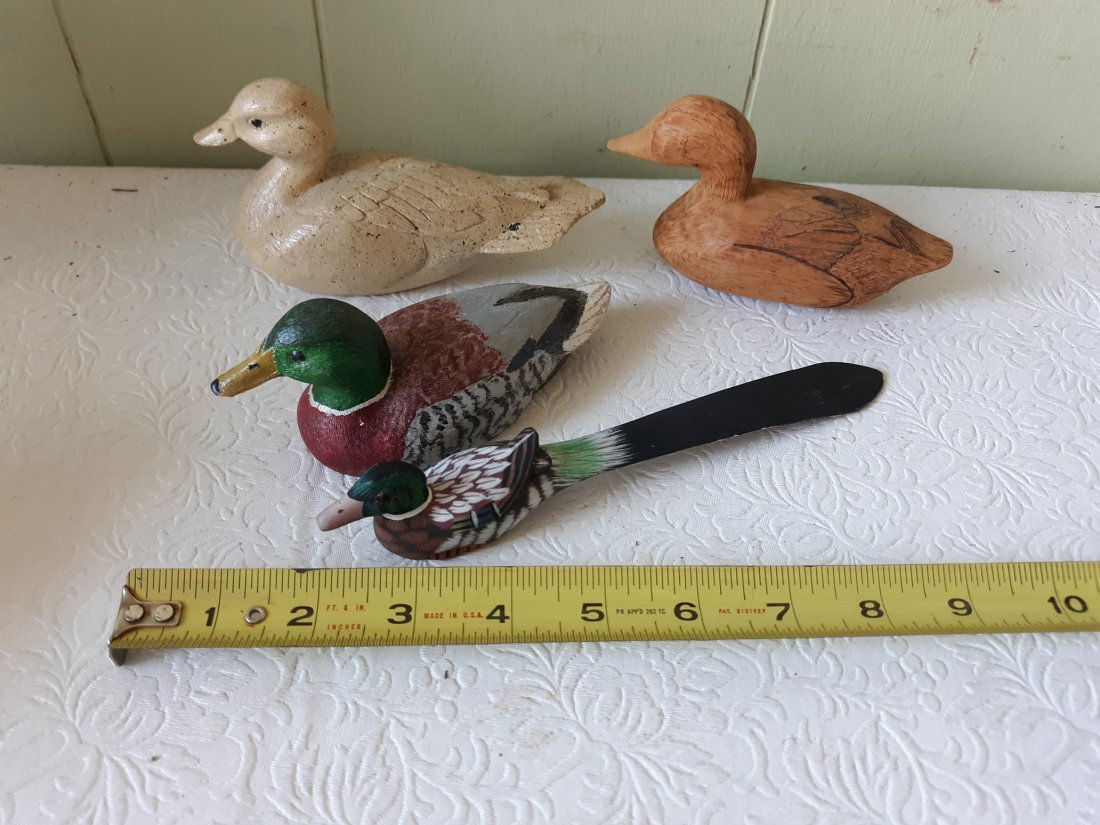 duck decoy collection mallards? lot of 4 ducks wood (1 of 2)