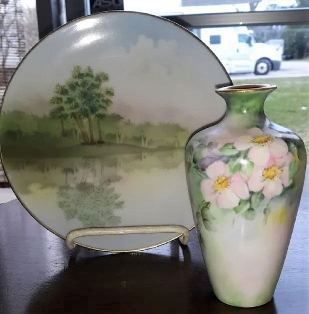 RSG 7" scenic waterscape plate & vase 5" (1 of 2)
