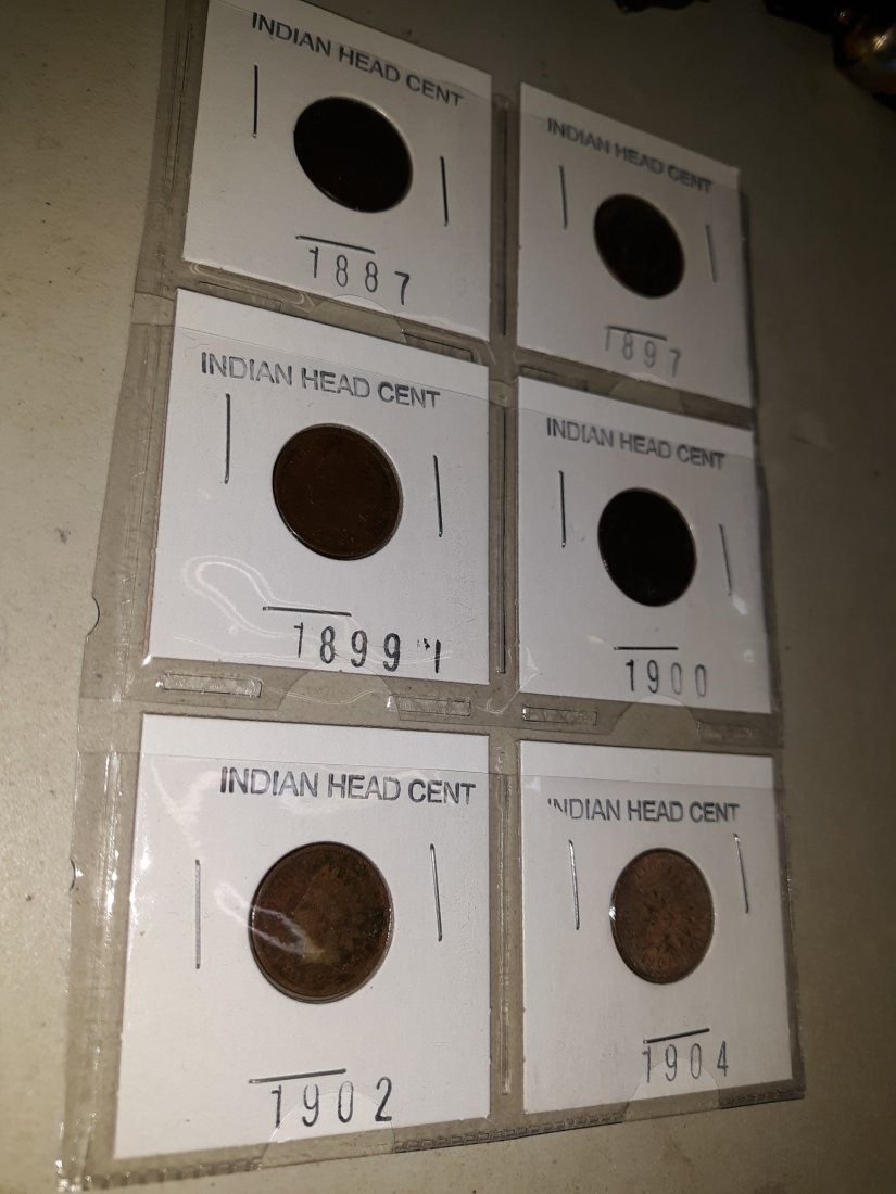 antique indian head cent lot of 6 1887-04 (1 of 3)