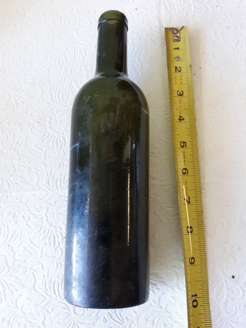 antique olive green huge iron pontil bottle 9 5/8" (1 of 4)