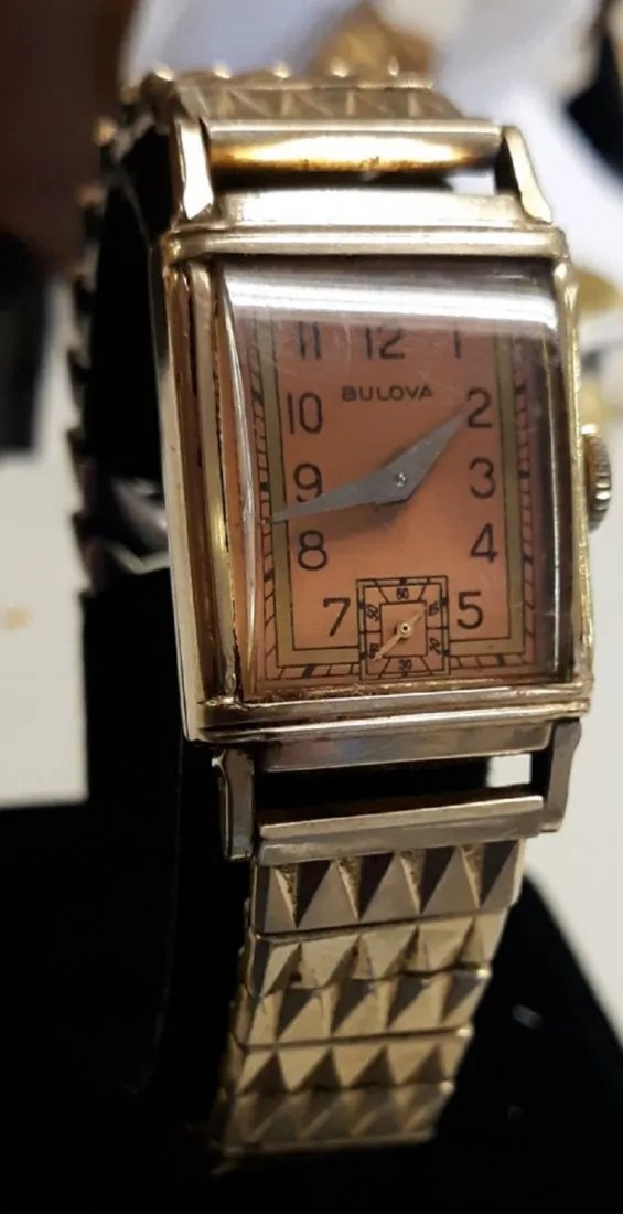 Watch art deco Bulova 10k rgp 7ap 17jewel working! jewelry: working 10k rolled gold plate 7ap movement working good case is in vey good condition light crystal scratches. see pics