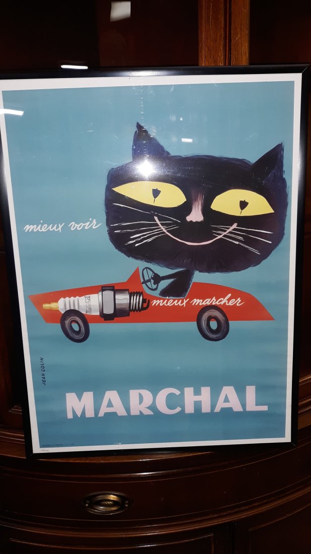 Marchal Jean Colin Vintage Poster 26/2500: Marchal Jean Colin Original Vintage Poster 26/2500 Mieux voir, mieux marcher bedos & C Paris in vg condition from estate 24" 18" under plastic framed. see pics ARTIST: JEAN COLIN (1912-1982)