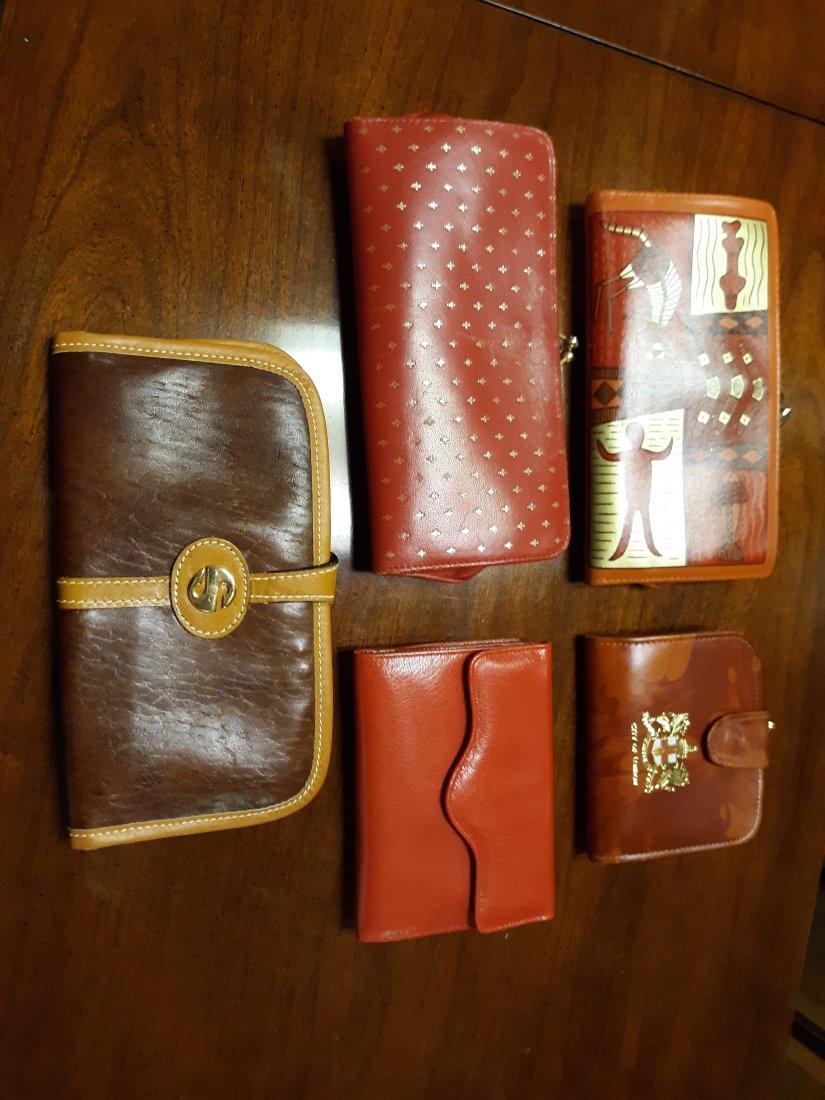 Designer Wallets lot of 5 italy, Kangaroo, madras+ (1 of 6)