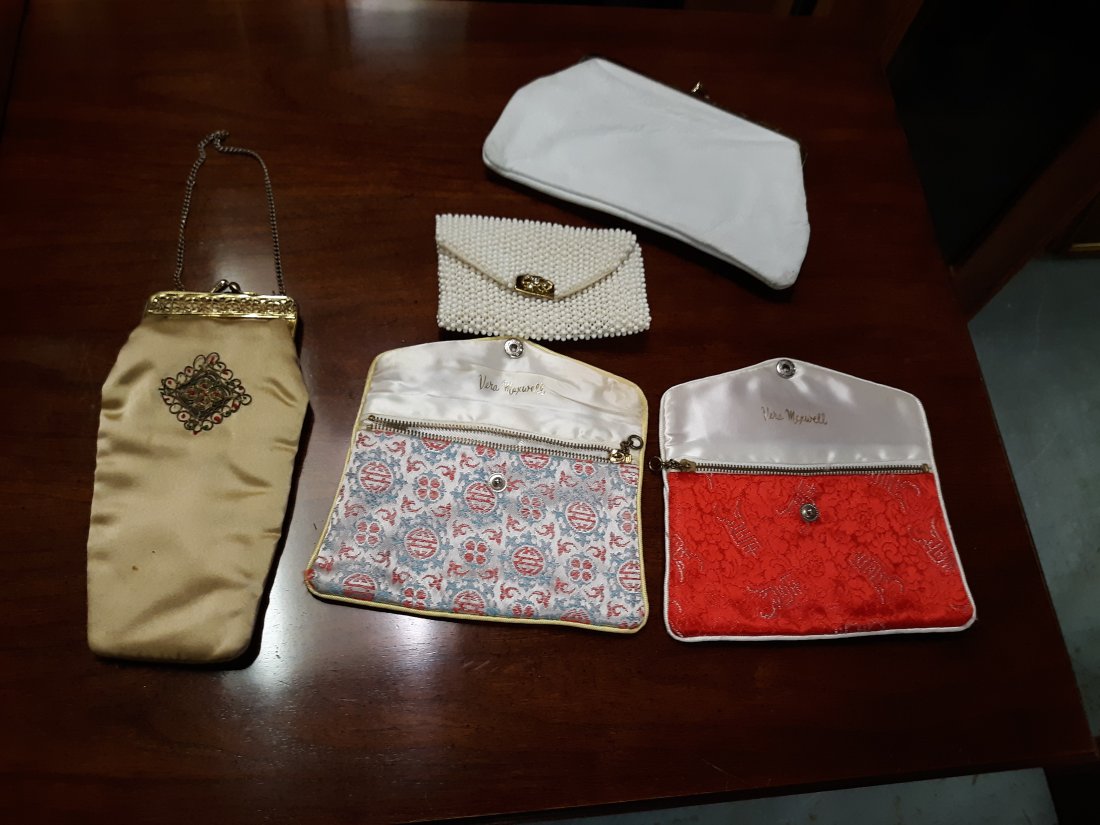 mid century wallets lot of 5 Vera Maxwell & beaded: all 5 from estate all good used condition all 5 for one bid! see pics