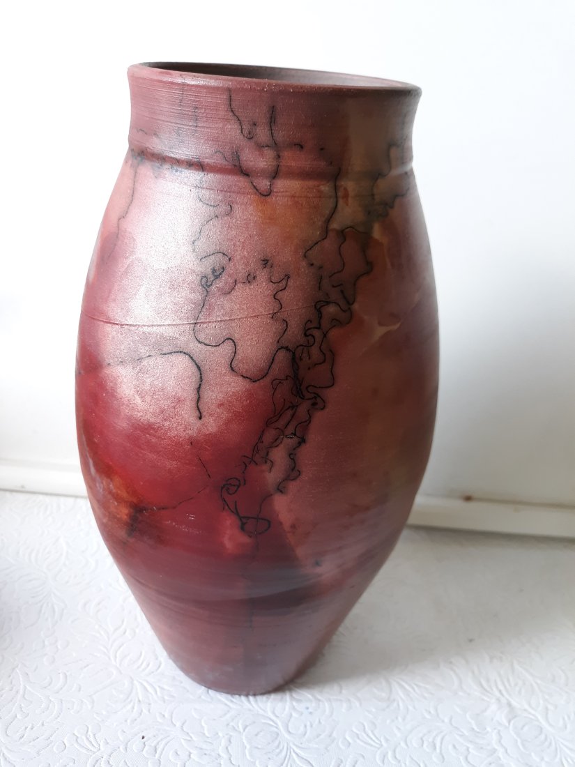 Joe frank mckee pottery raku vase 10 1/2" (1 of 4)
