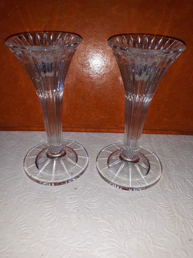 Waterford set of 2 Candlesticks marquis 6" signed (1 of 3)