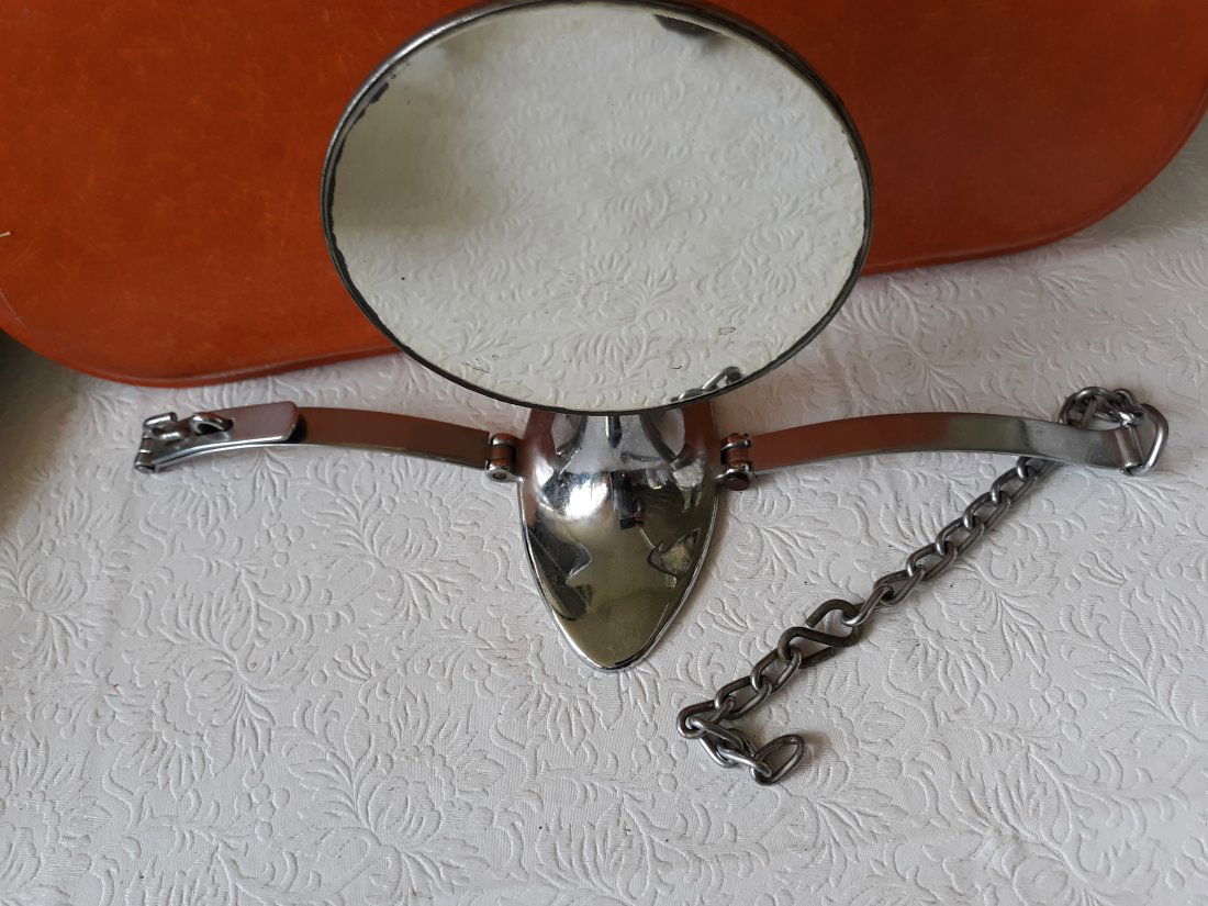 antique spare tire mirror 1930's roll royce,  ++ (1 of 4)