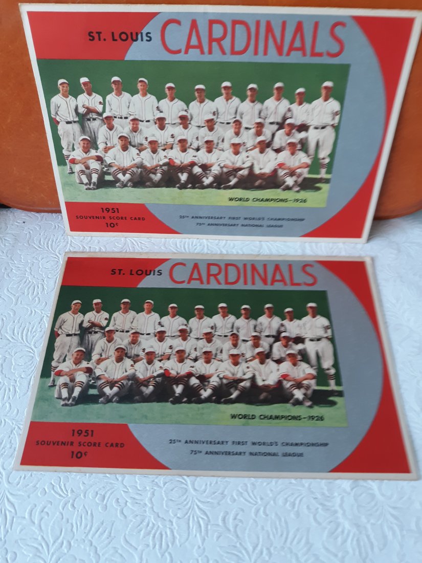 rare pair of 1951 st Louis cardinals baseball scorecard & schedule double header w/ tickets (1 of 5)