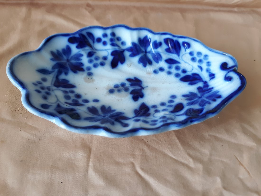antique flow blue pickle dish 1847 mellor venables & co (1 of 4)