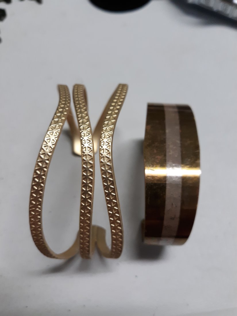 art deco style bracelets 1 is signed LS jewelry lot of 2 (1 of 4)