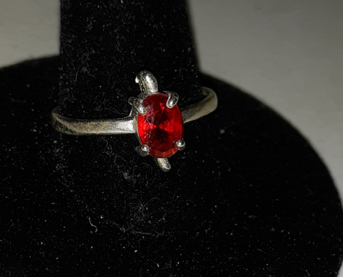 vtg sterling & ruby? ring sz 7 1/4 beauty! jewelry (1 of 3)