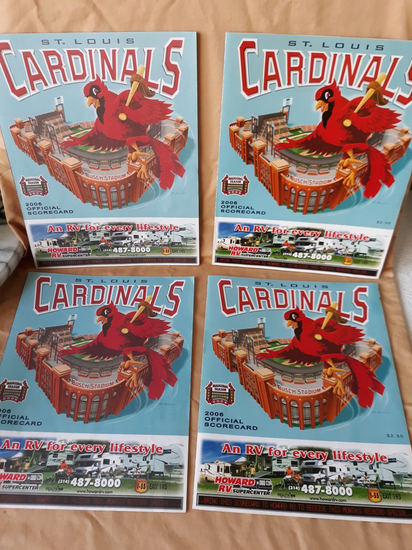 st louis cardinals 2006 4 programs w/game tickets (1 of 6)