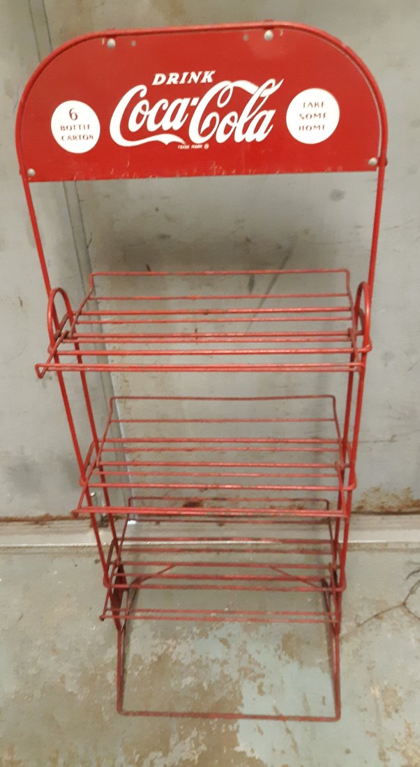 Vtg Coca Cola Bottle Return Display Metal Rack 1950's