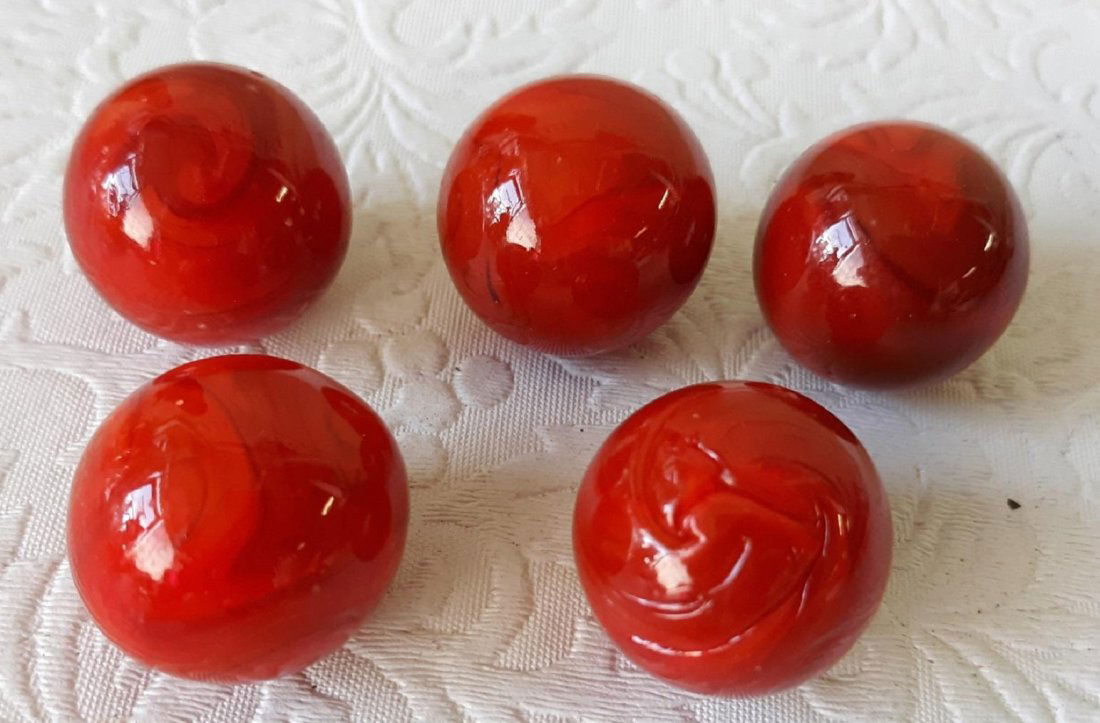 Marbles Antique Shooters W/ Pontil: some have pontil? appx 7/8" all 5 for one bid from estate lifetime collection see pics