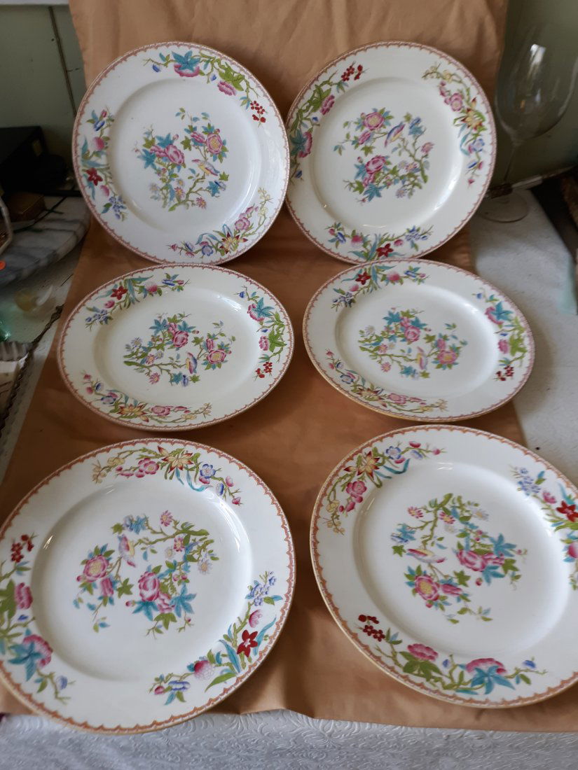 Minton 10 1/2" plates lot of 6 Cuckoo pattern (1 of 4)