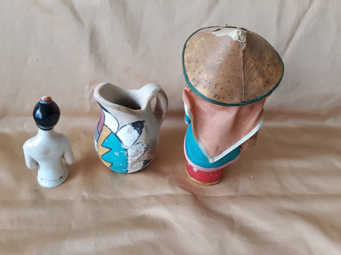 antiques porcelain flapper girl jug oriental 3 pc (1 of 3)