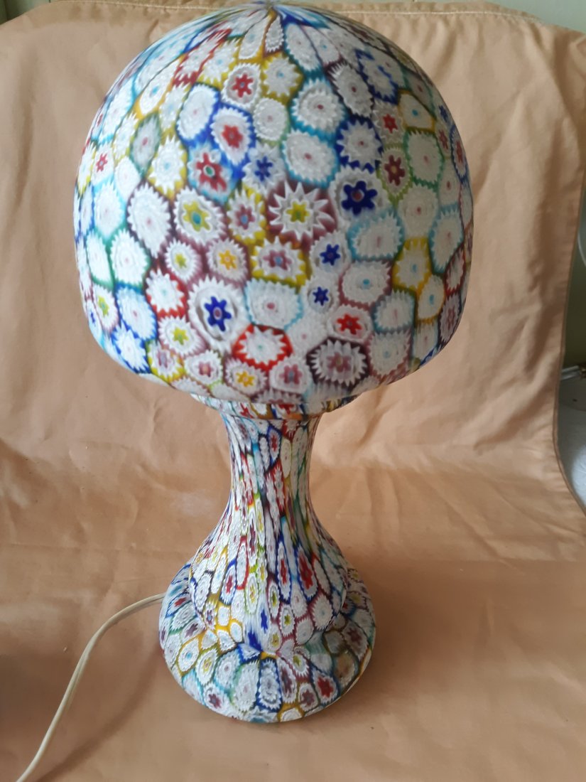 vtg murano millefiori boudouir lamp 14" (1 of 5)