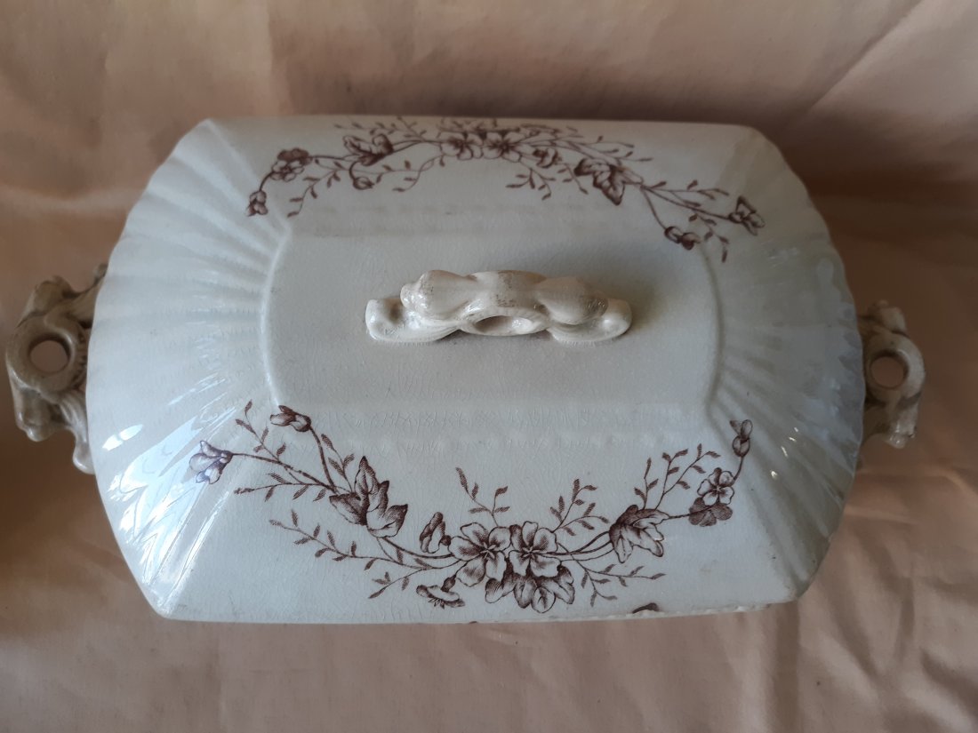 antique english iron stone covered dish tureen (1 of 5)