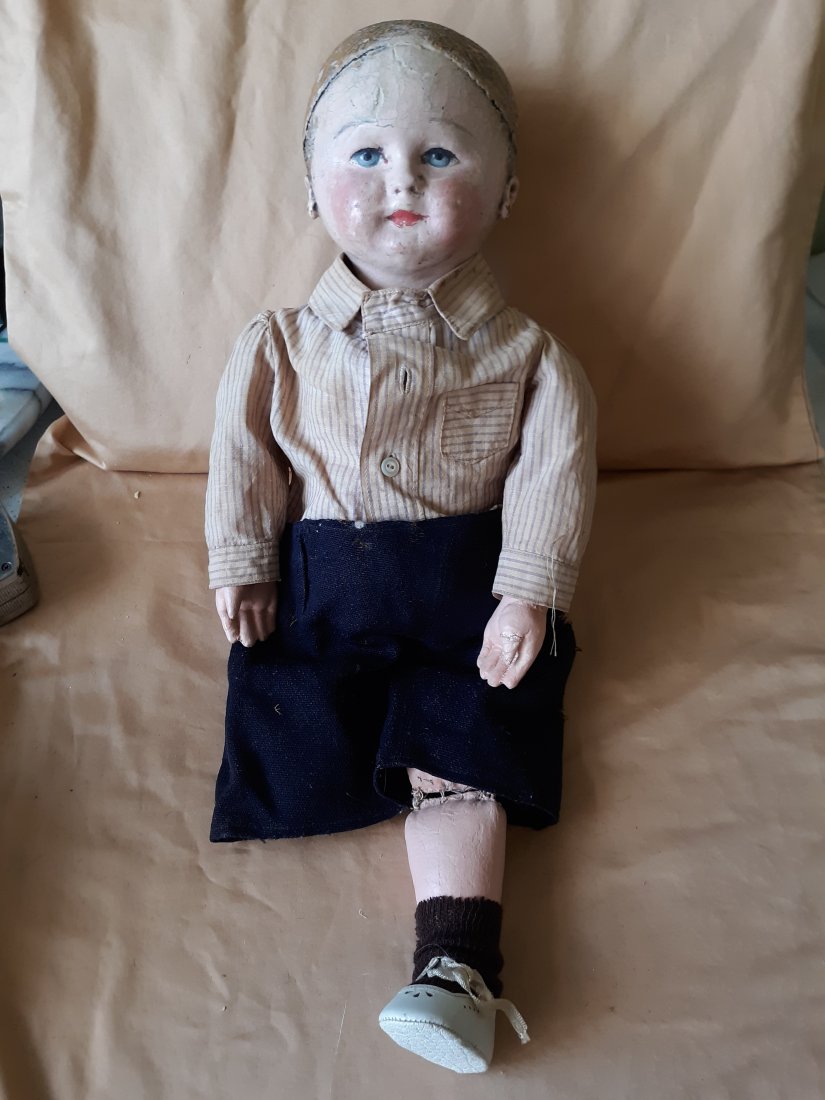 antique martha chase oil painted cloth 20" boy doll (1 of 6)