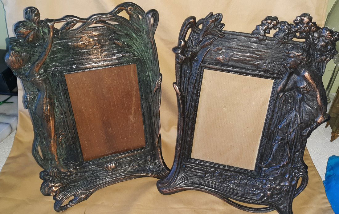 victorian style cast iron Picture Frames lot of 2 (1 of 4)