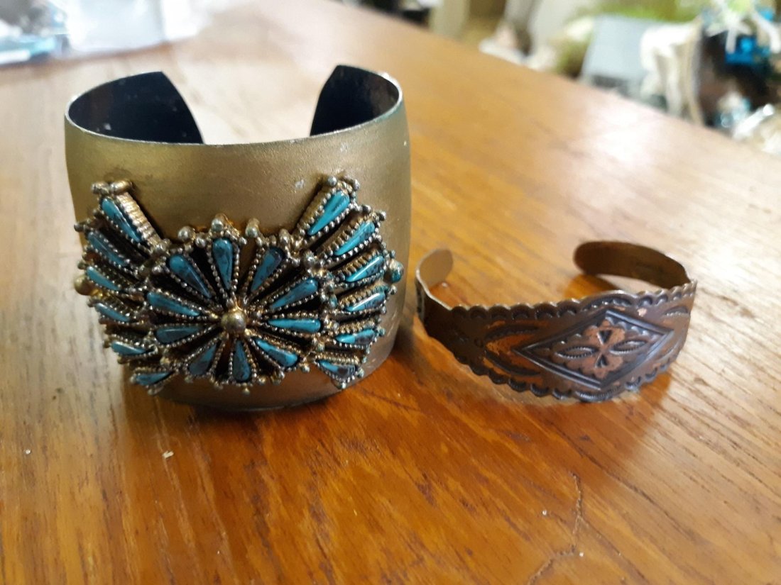 Estate Bracelet Copper Designer Signed lot of 2 (1 of 2)