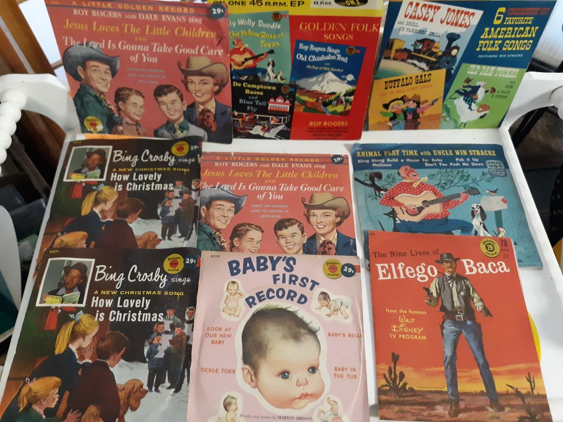 little golden records mcm lot of 15 45 rpm bing, casey +++ (1 of 2)