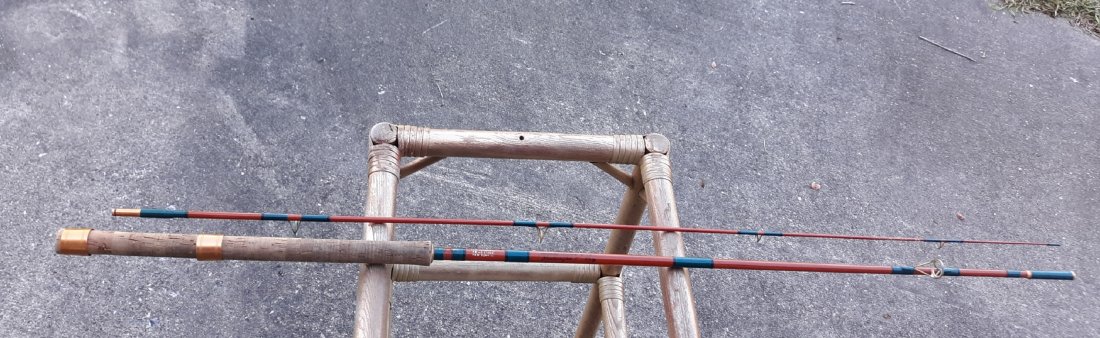 ultra rare fishing pole continental arms corp ny 7': this is an ultra rare fishing pole continental arms corp ny 7' handcrafted fishing pole 3 1/2" oz beautiful but needs end eyelet see pics