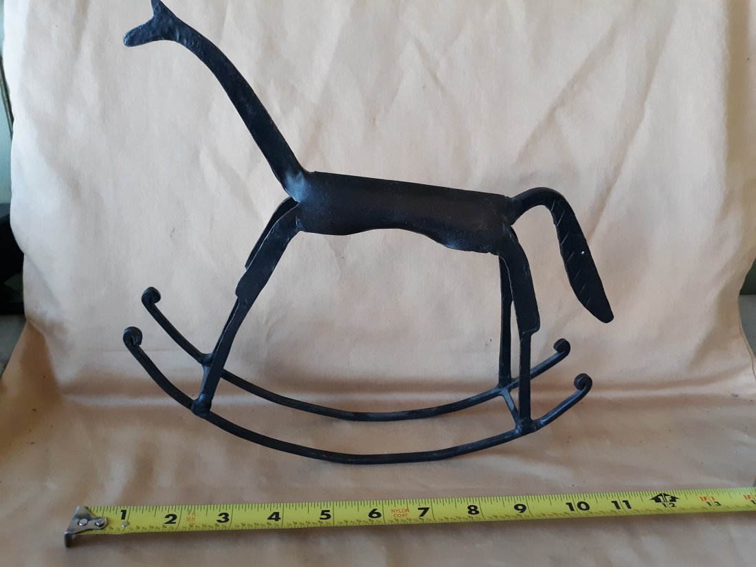 vintage iron hand made horse rocker 12" F. Weinberg (1 of 4)